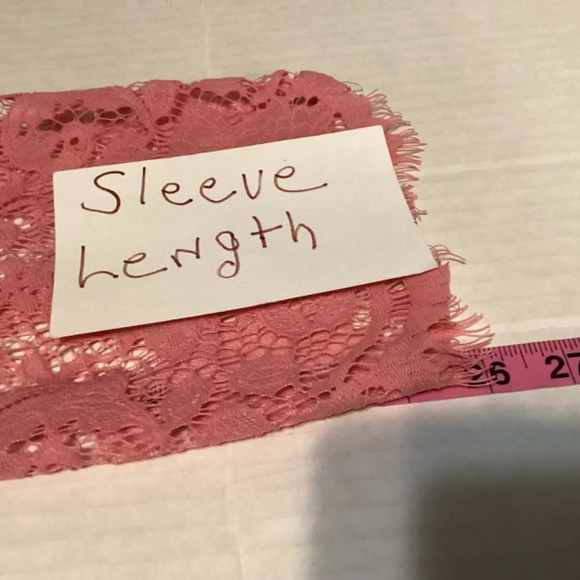 Ultra Pink blouse pink womens SZ L Fairycore boho crocheted lace femini… - Picture 9 of 9